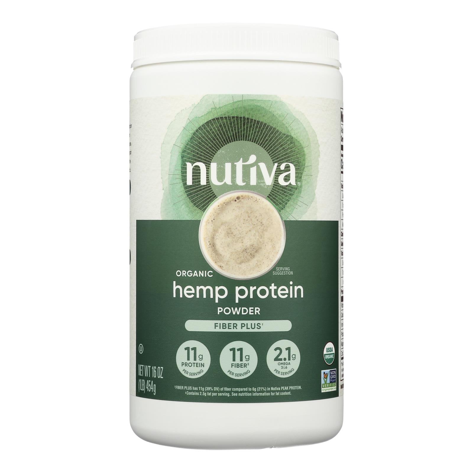 Nutiva Organic Hemp Protein Hi-Fiber - 16 oz