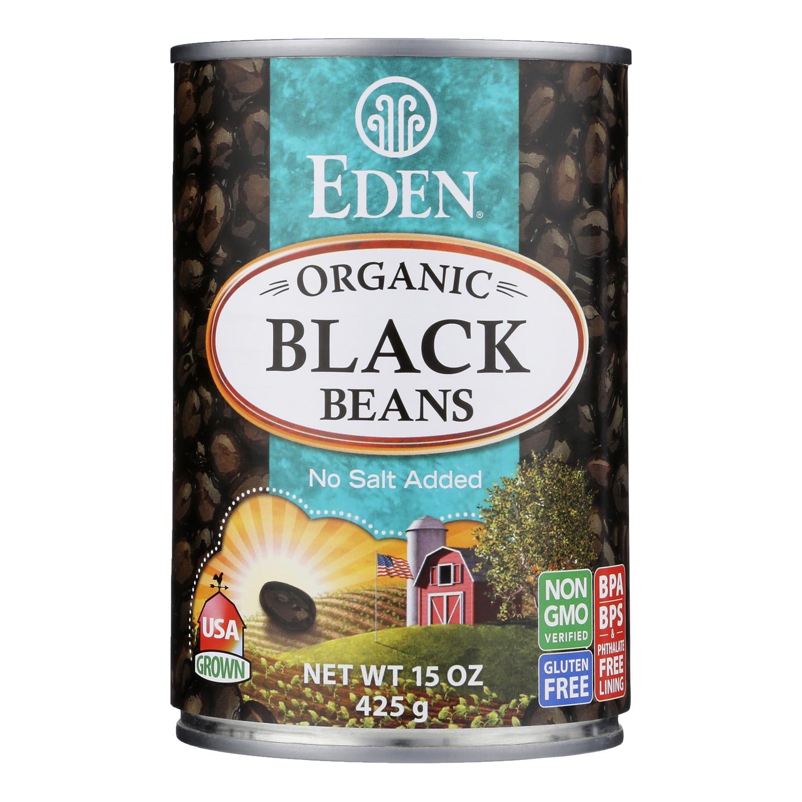 Eden Organic Black Beans  - Case of 6 - 15 OZ