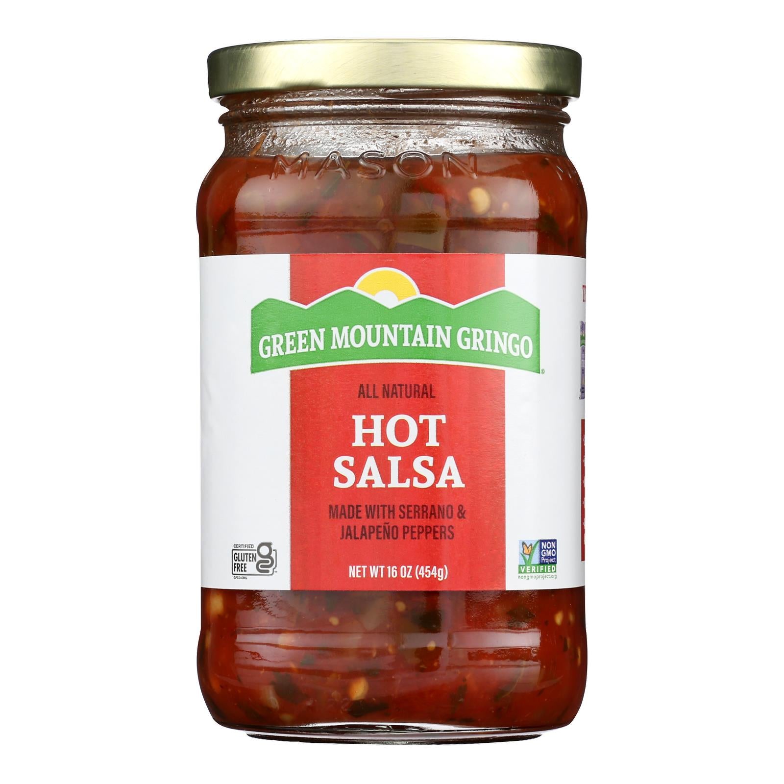 Green Mountain Gringo Salsa - Hot - Case of 6 - 16 oz