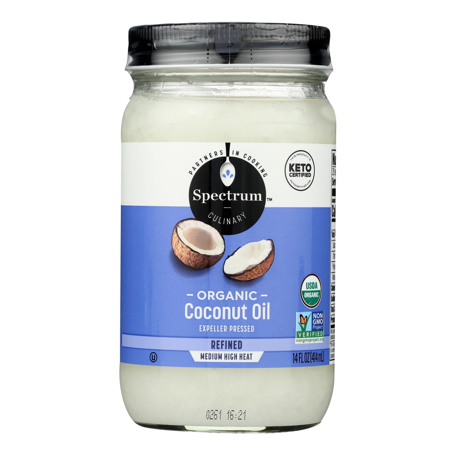 Spectrum Naturals Organic Coconut Oil - Refined - Case of 6 - 14 fl oz