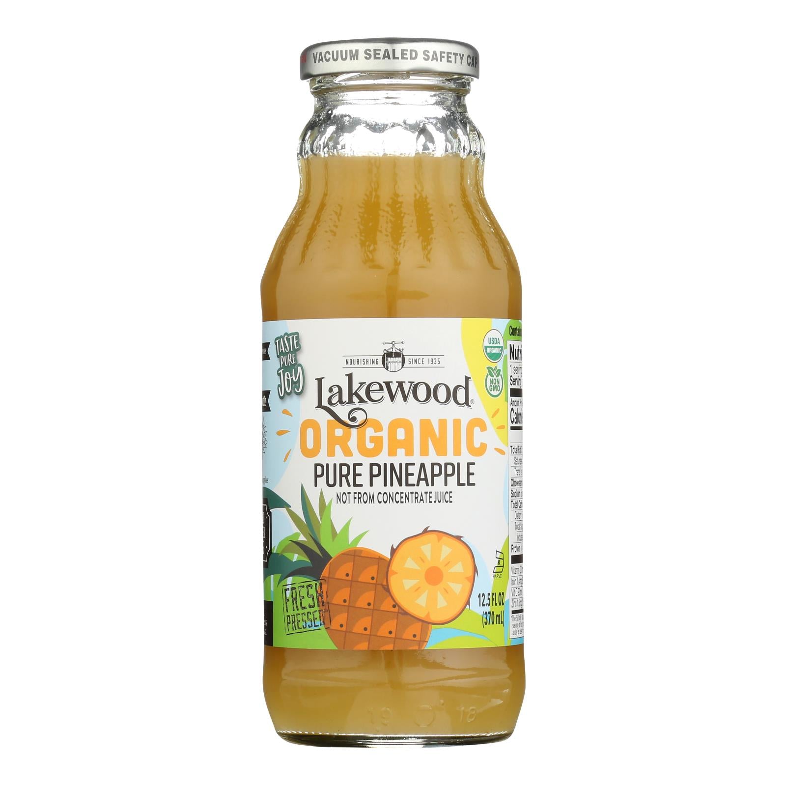 Lakewood Pineapple Juice - Pineapple - Case of 12 - 12.5 Fl oz.