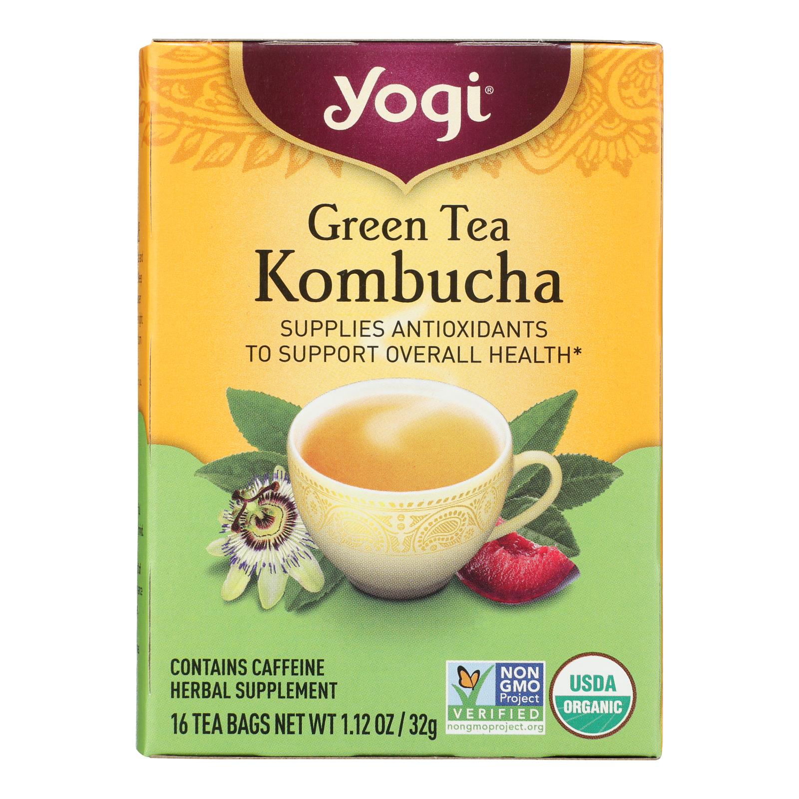 Yogi Tea Green Tea Kombucha - Contains Caffeine - 16 Tea Bags