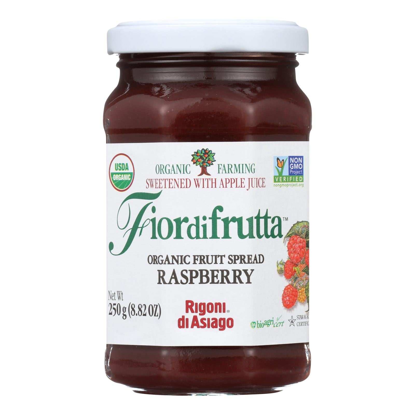 Fiordifrutta Organic Fruit Spread Raspberry - Fruit Spread Raspberry - Case of 6 - 8.82 oz.