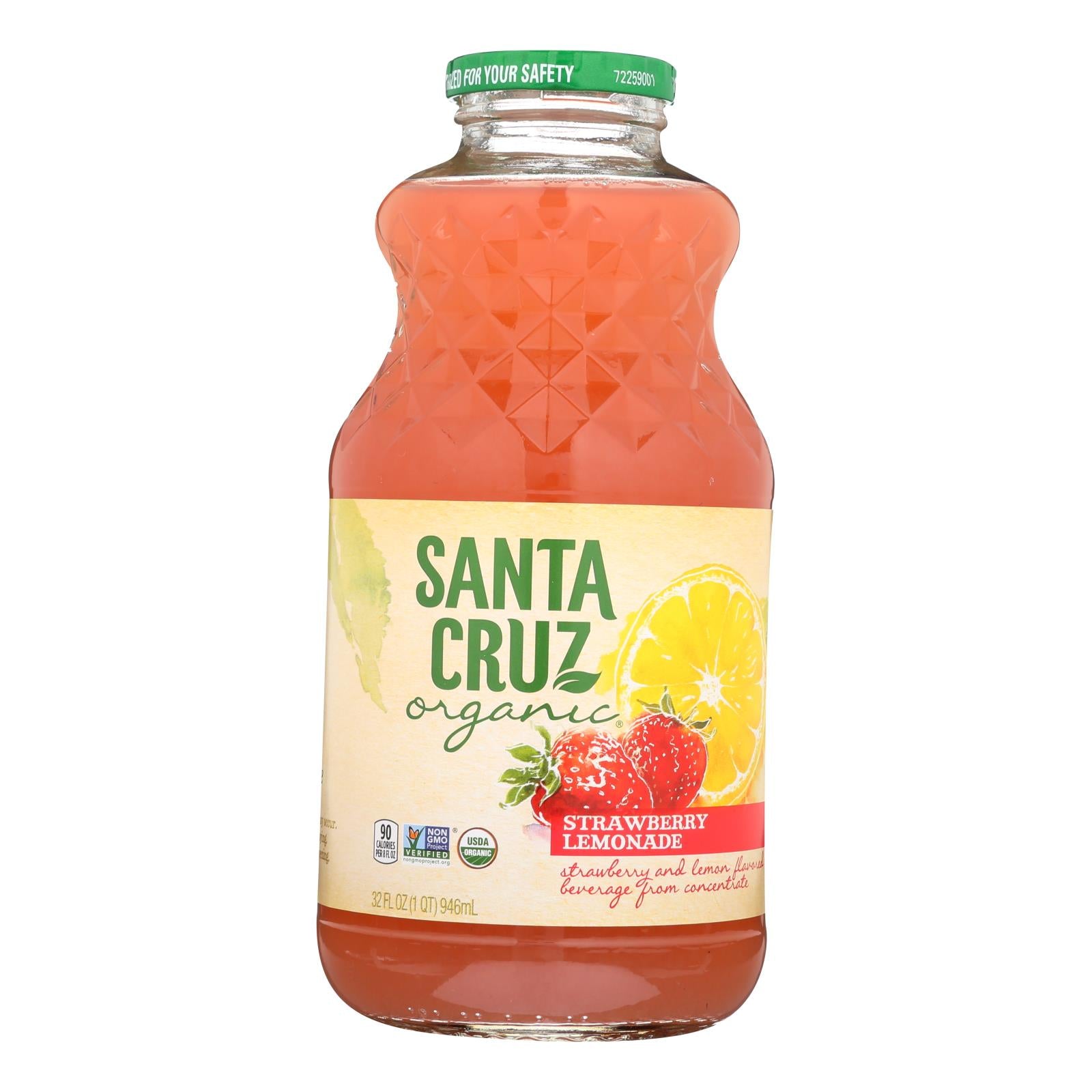 Santa Cruz Organic Lemonade Juice - Strawberry - Case of 12 - 32 Fl oz.