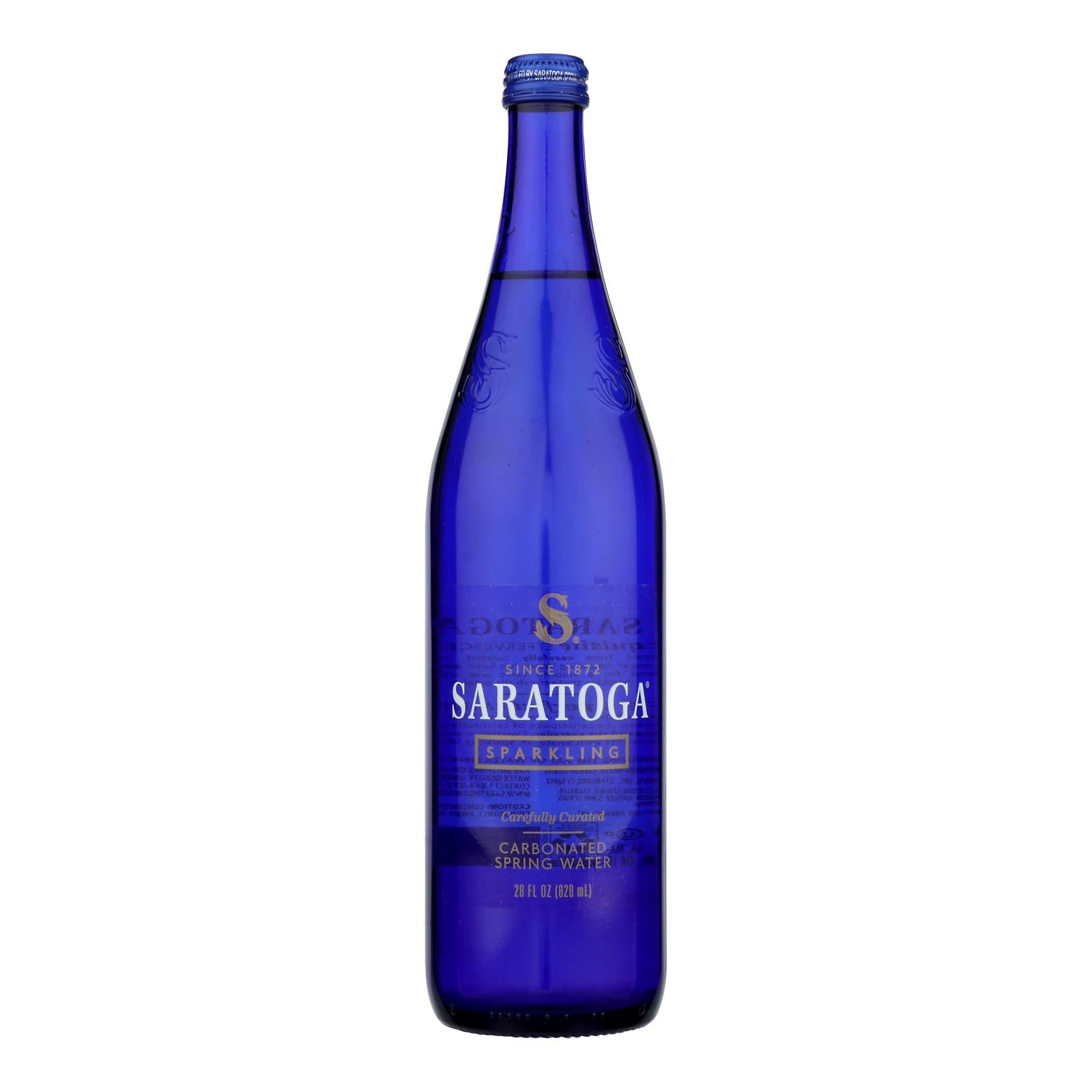 Saratoga Springs Water Sparkling Spring Water - Case of 12 - 28 Fl oz.