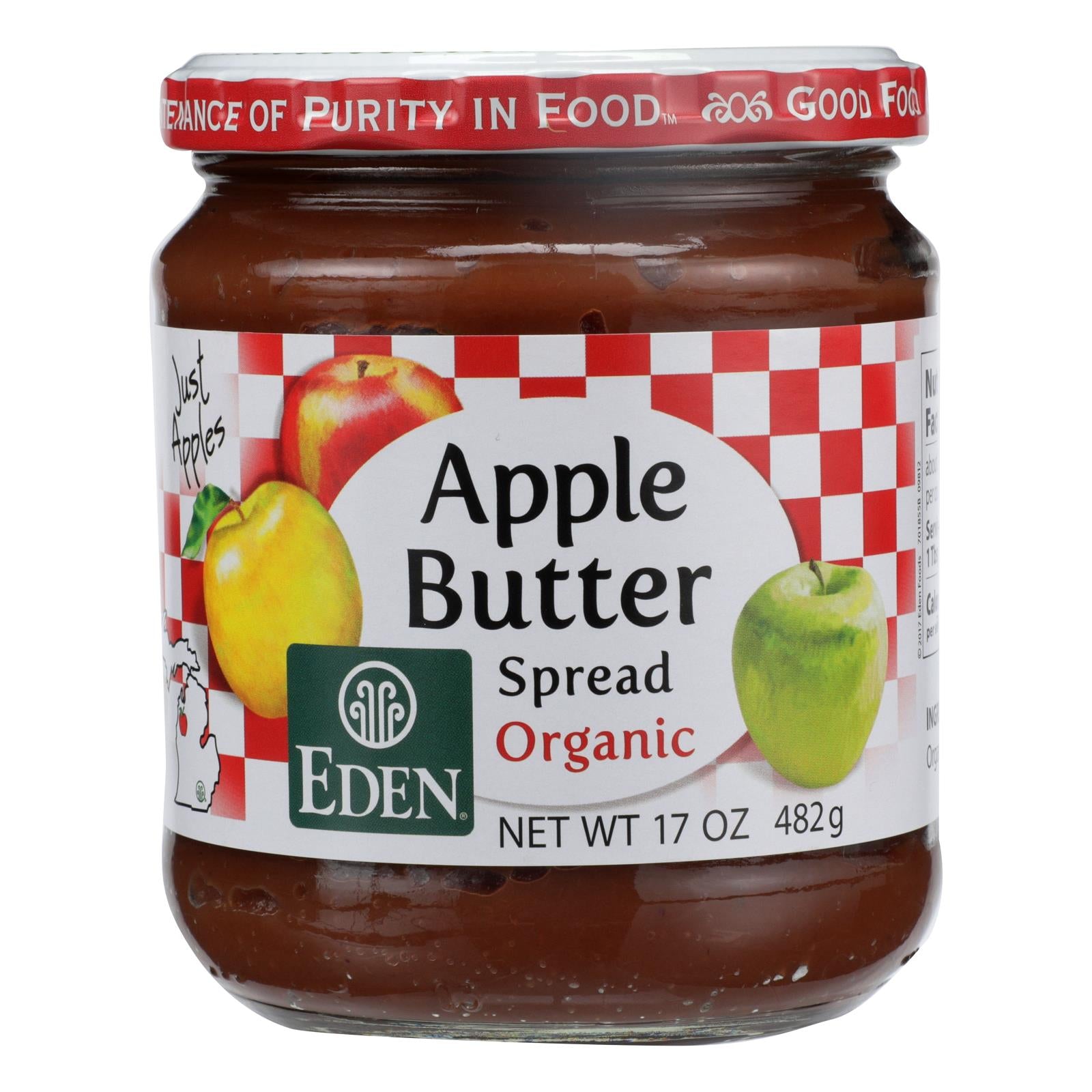 Eden Foods Organic Apple Butter Spread  - Case of 12 - 17 OZ