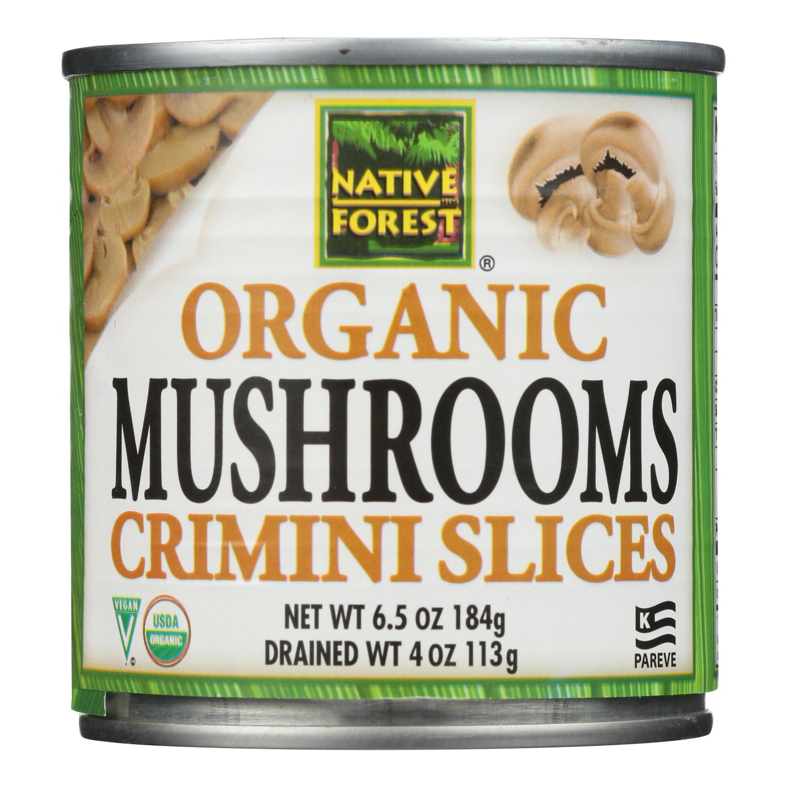 Native Forest Mushrooms - Organic - Crimini - Sliced - 4 oz - case of 12
