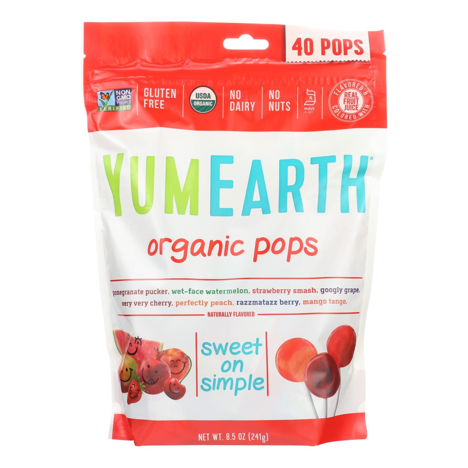 Yumearth Organics Organic Lollipops - Assorted - 8.5 oz
