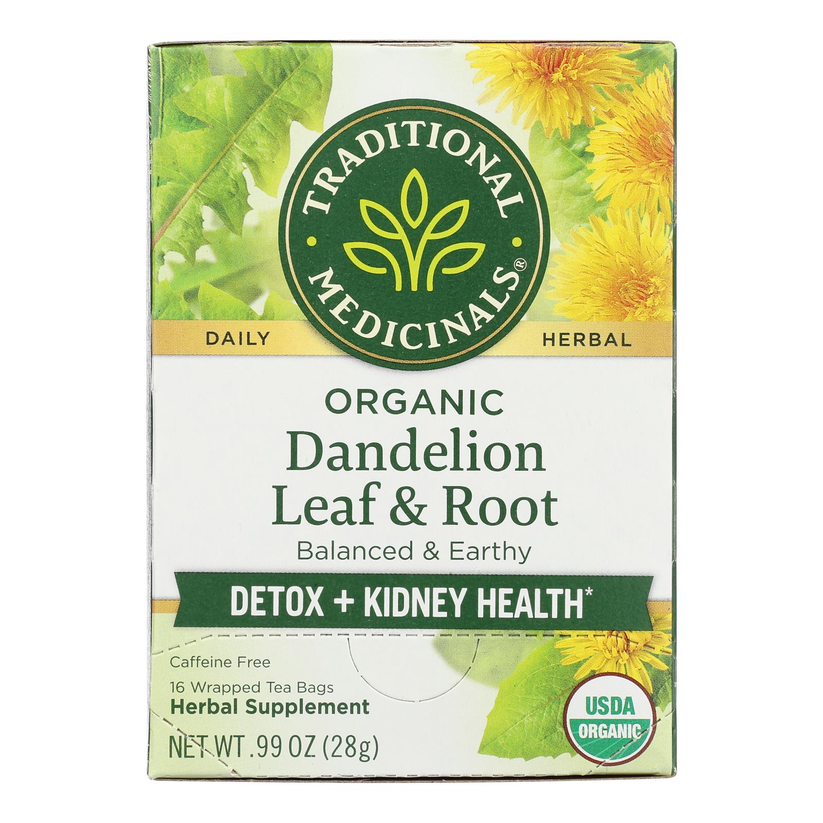 Traditional Medicinals Tea - Organc - Hrbl - Dndln Leaf Rt - 16 ct - 1 Case
