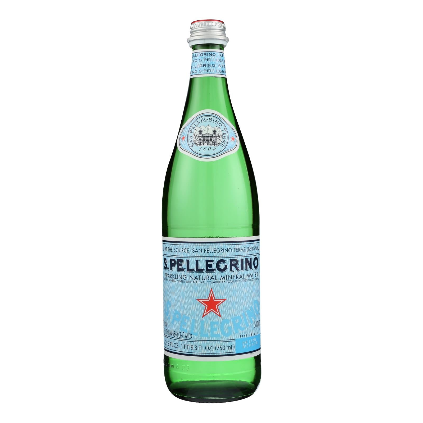 San Pellegrino Sparkling Mineral Water - Natural - Case of 12 - 750 ml