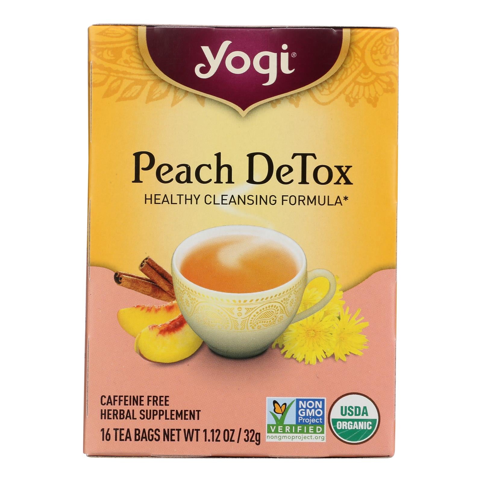 Yogi Detox - Peach - Case of 6 - 16 Bags