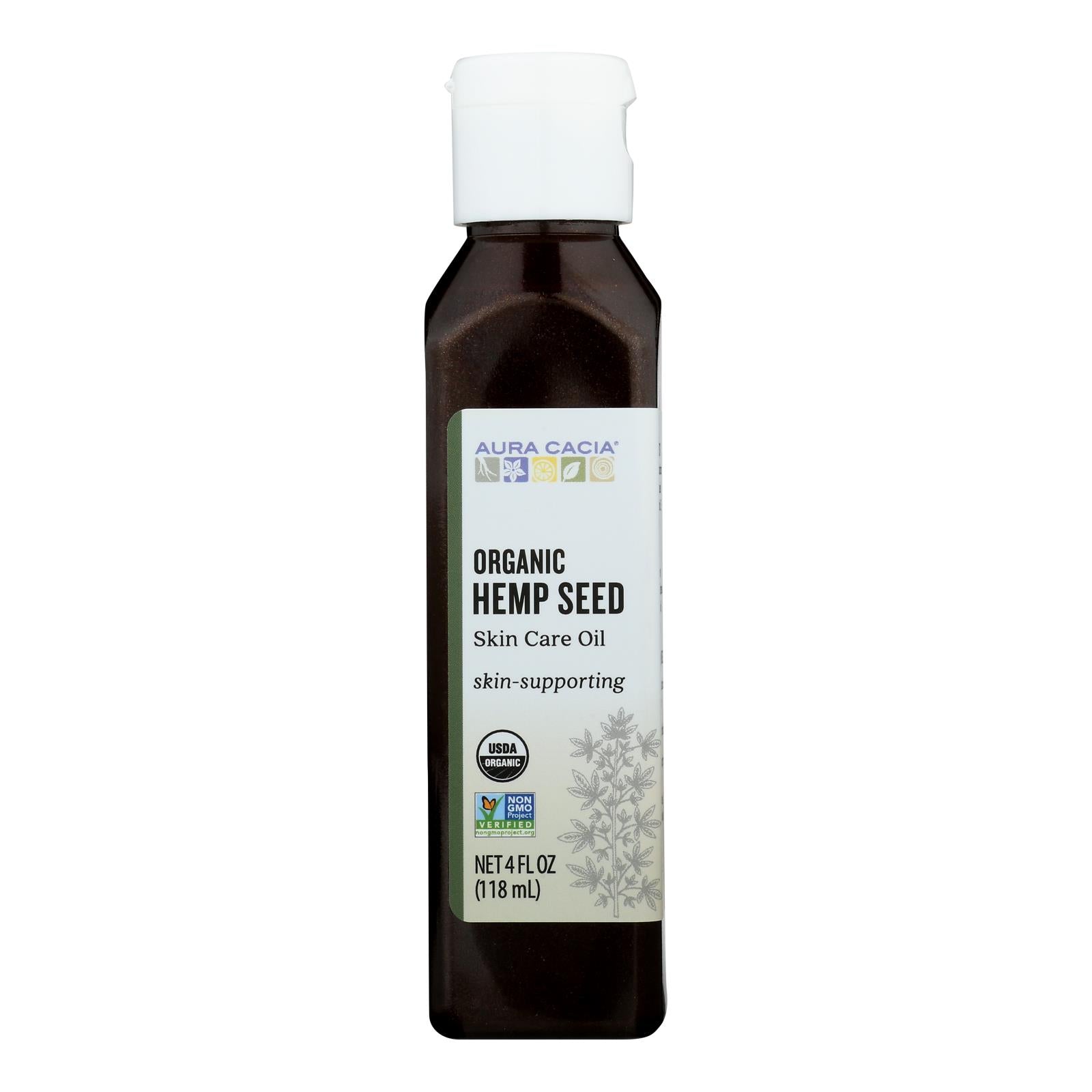 Aura Cacia - Body Oil - Hemp Seed - Case of 1 - 4 fl oz.