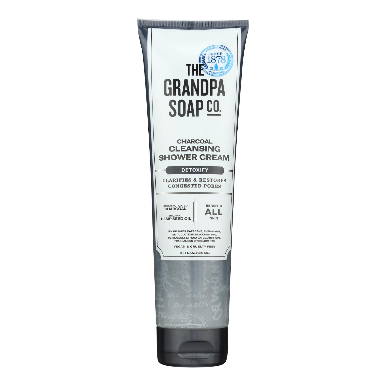 Grandpa Soap - Shower Cream Charcoal - 1 Each - 9.5 OZ