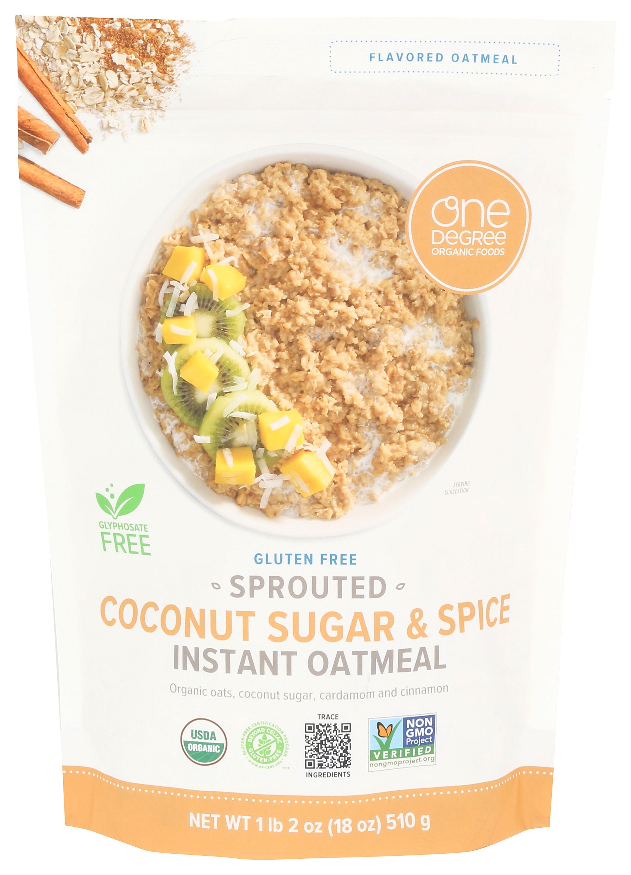 One Degree Organic Foods - Inst Otml Og2 Cnut Sg/spc - CS of 6-18 OZ