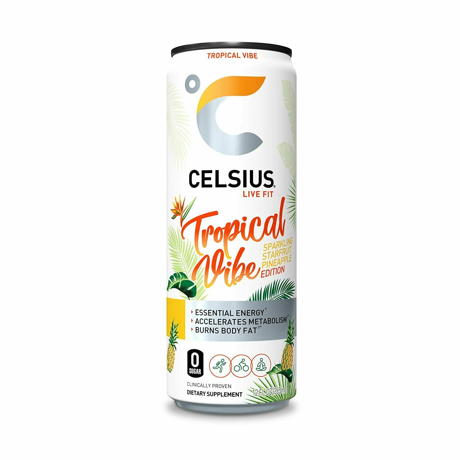 Celsius Energy Drink Sparkling Tropical Vibe - Case of 12 - 12 fl oz