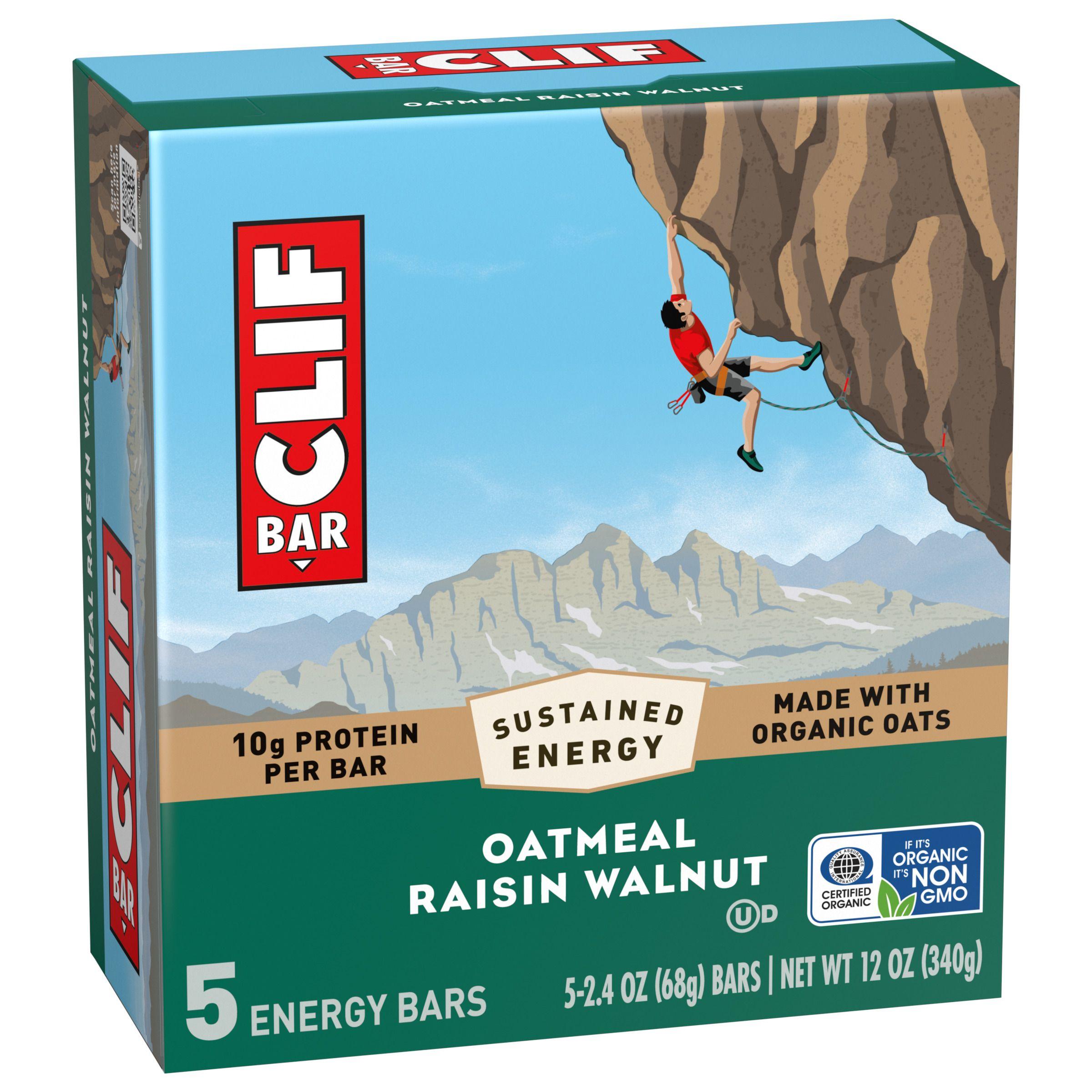 Clif Bar Oatmeal Raisin Walnut Energy Bars 5 - 2.40 oz Bars - Case of 6