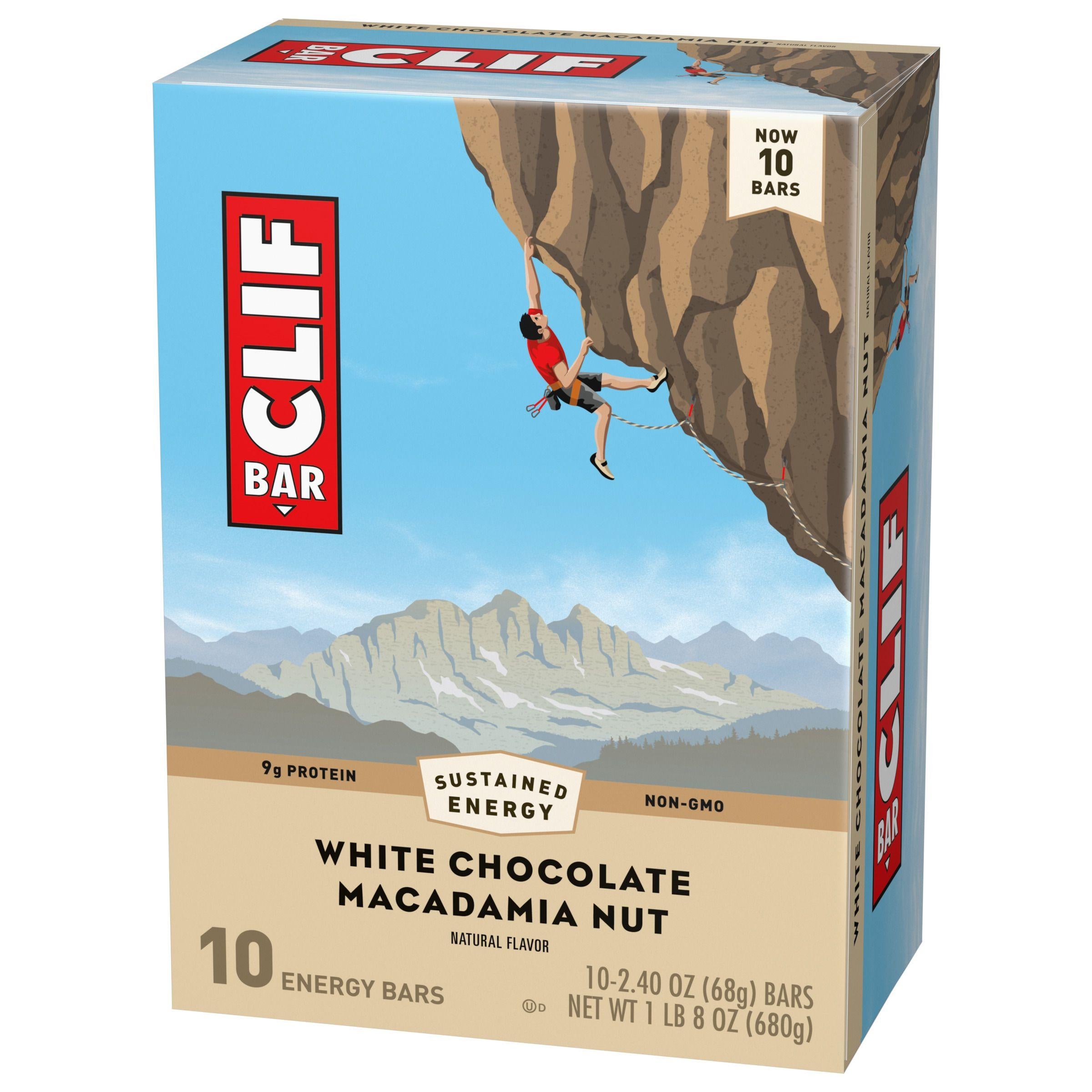 Clif Bar White Chocolate Macadamia Nut Energy Bars 10 - 2.40 oz Bars - Case of 4