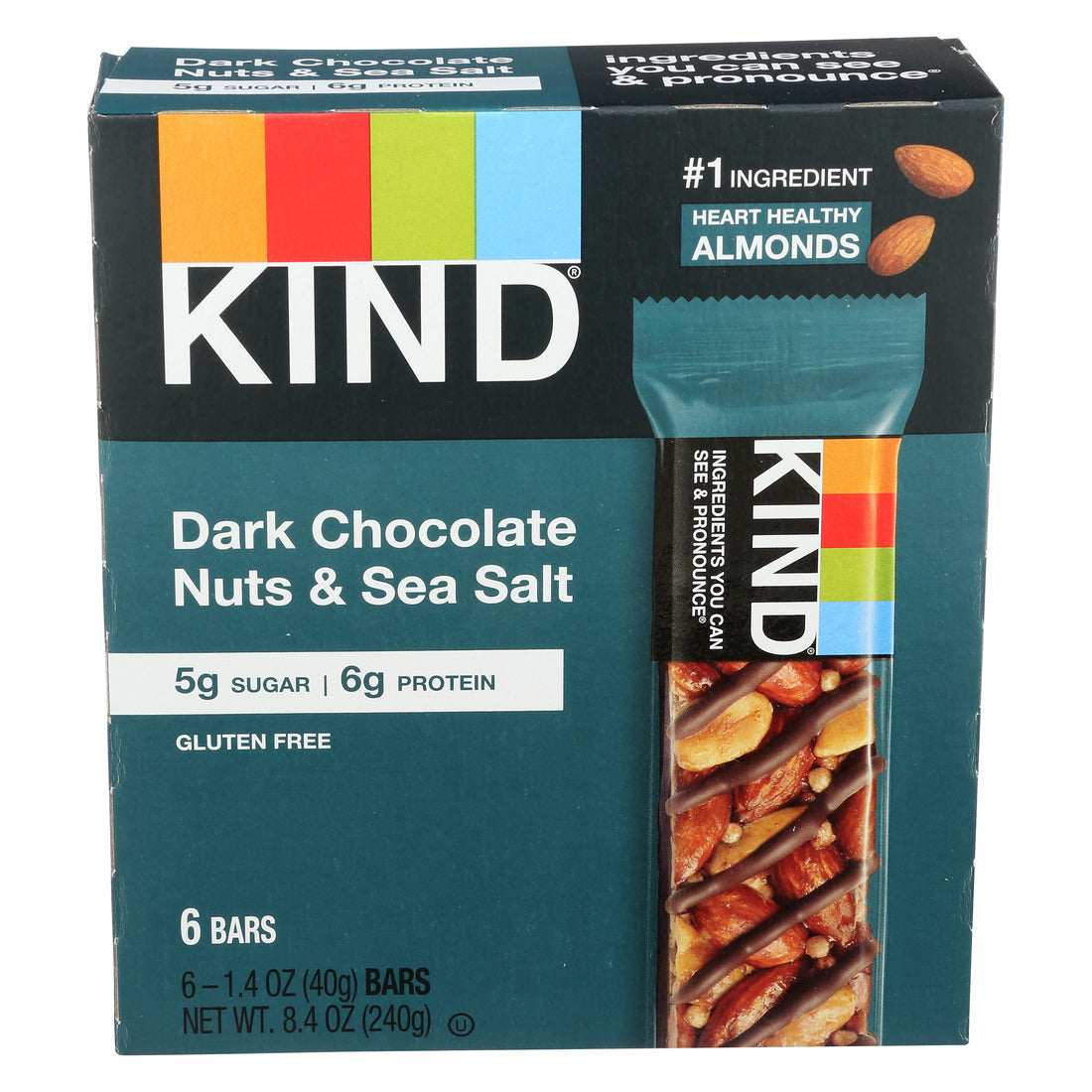 KIND Dark Chocolate Nuts & Sea Salt Bars 6 ea - Case of 6