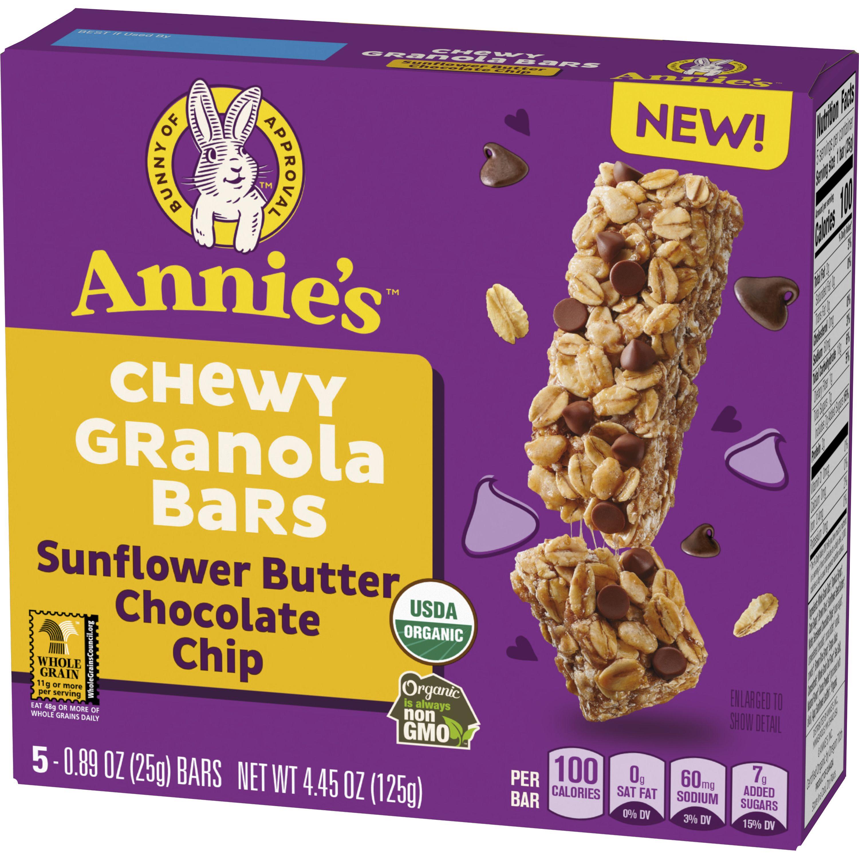 Annie's Organic Sun Butter Granola Bar 5 Count - Case of 12