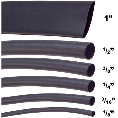 HEAT SHRINK TUBING(HST12BK) 1/2" 100 FEET