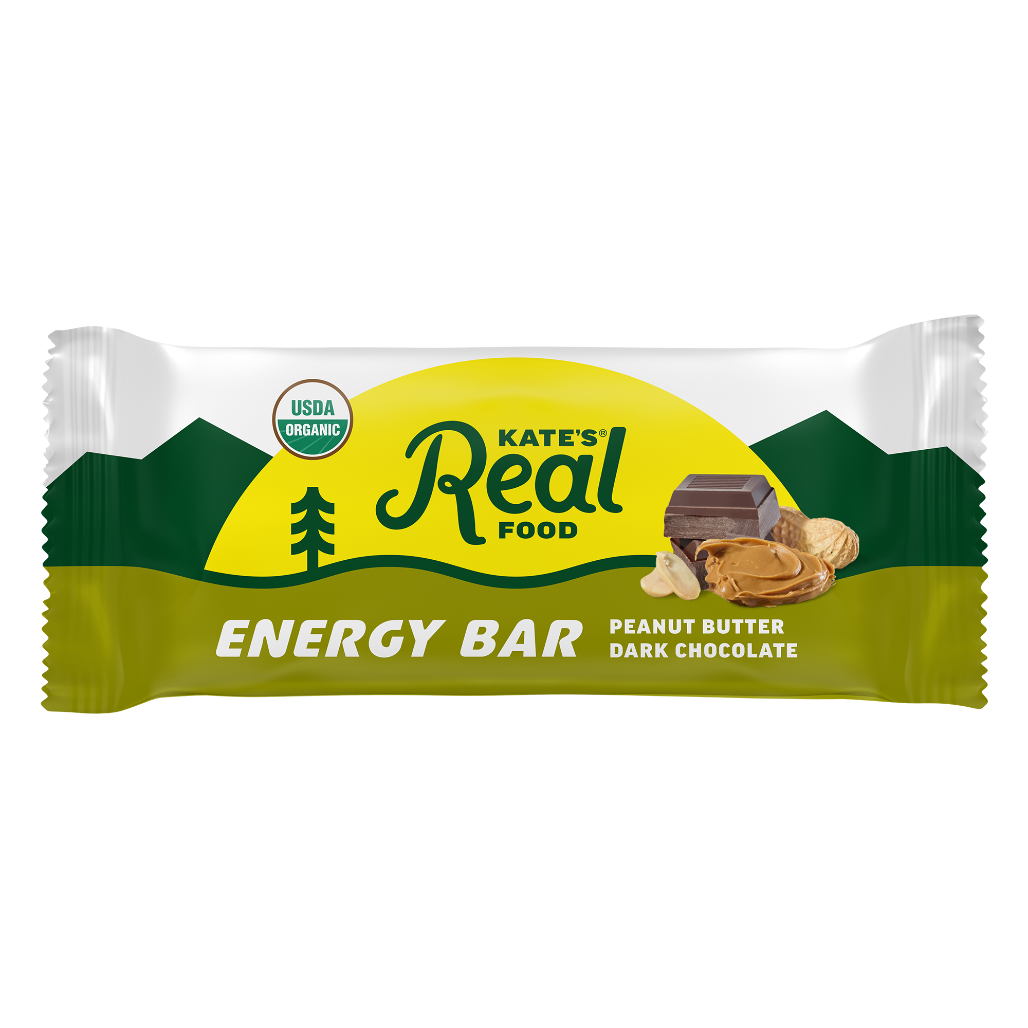 Kate's Real Food Peanut Butter Dark Chocolate Snack Bars 6 - 1.1 oz Bars - Case of 8