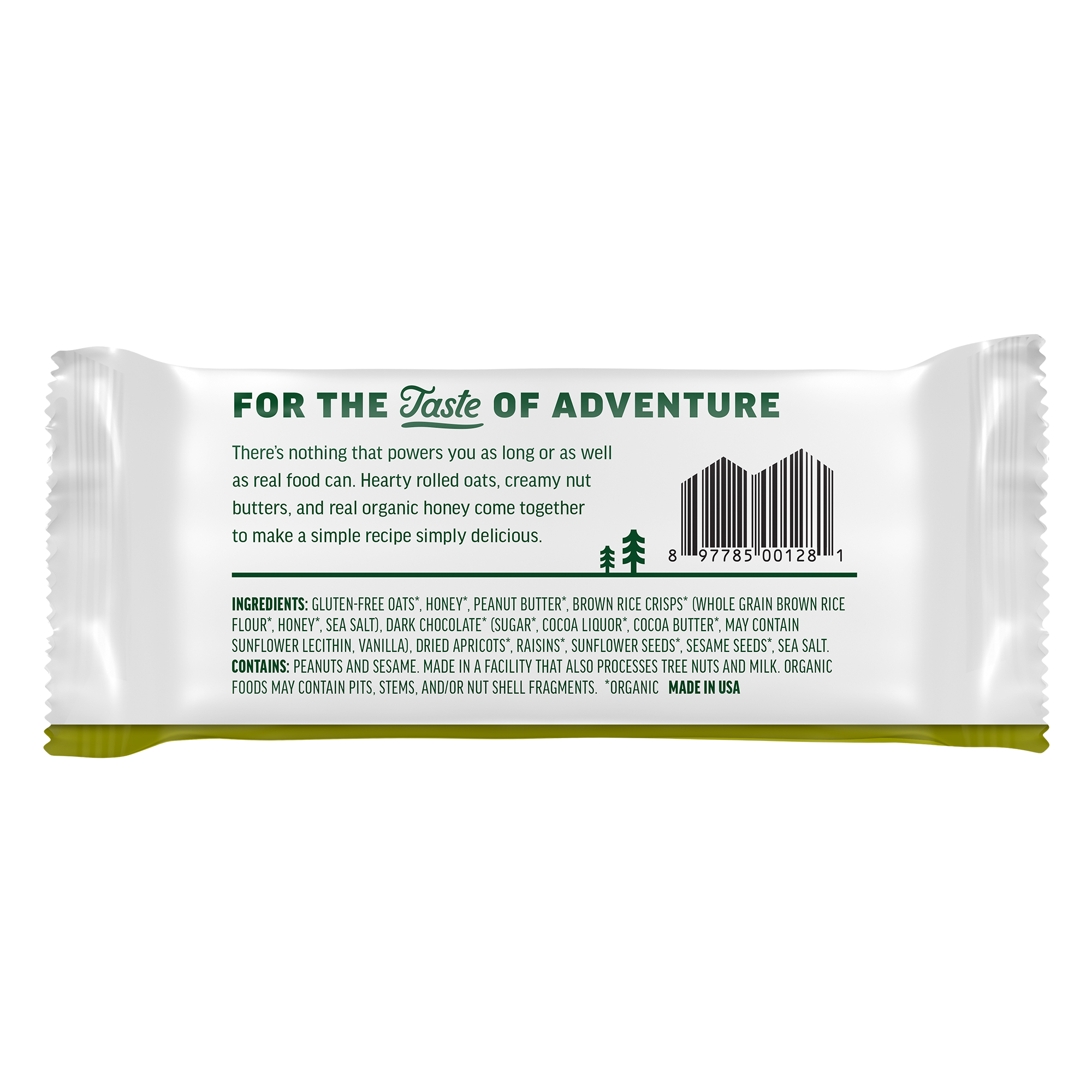 Kate's Real Food Peanut Butter Dark Chocolate Snack Bars 6 - 1.1 oz Bars - Case of 8