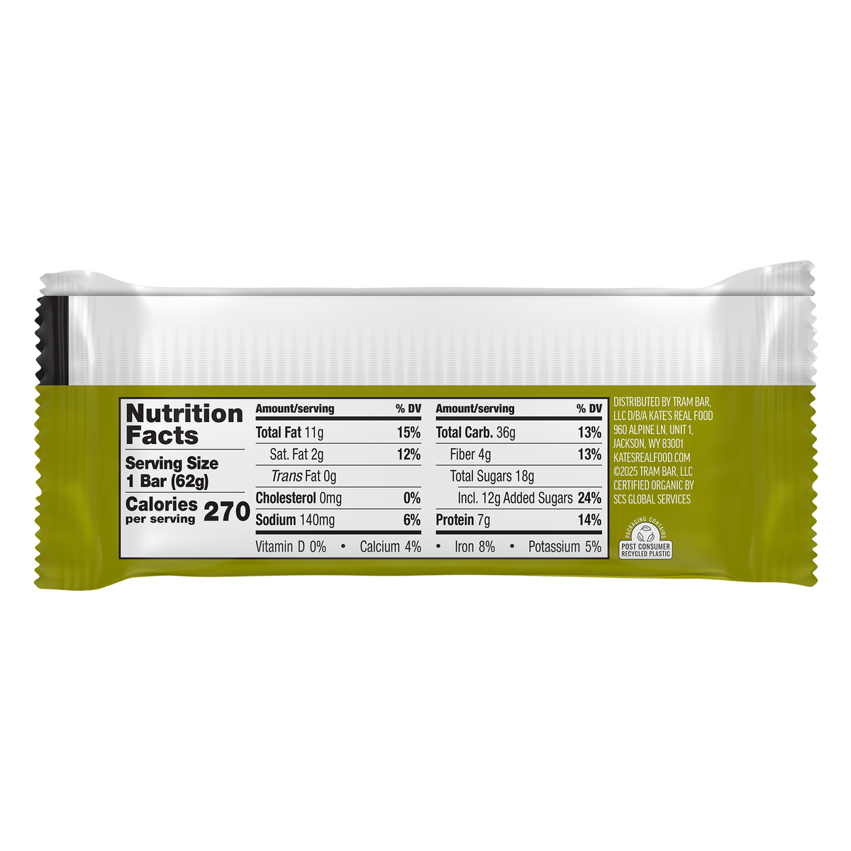 Kate's Real Food - Bar Grzly Peanut Butter Dk Cho - Case Of 12 - 2.2 Oz
