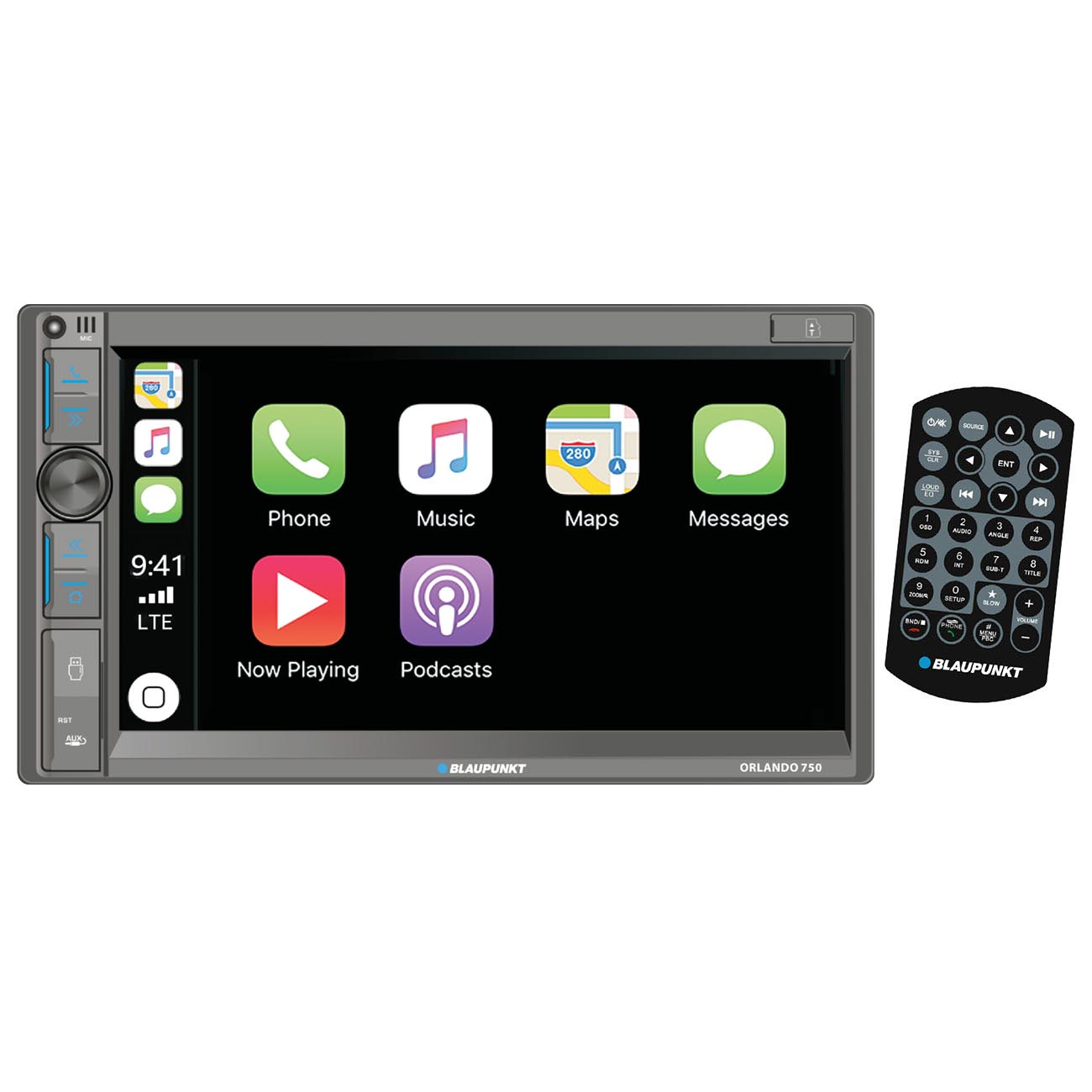 Blaupunkt 6.95‚Ä≥ Double DIN Mechless Receiver with Wireless Apple CarPlay / Android Auto & Bluetooth