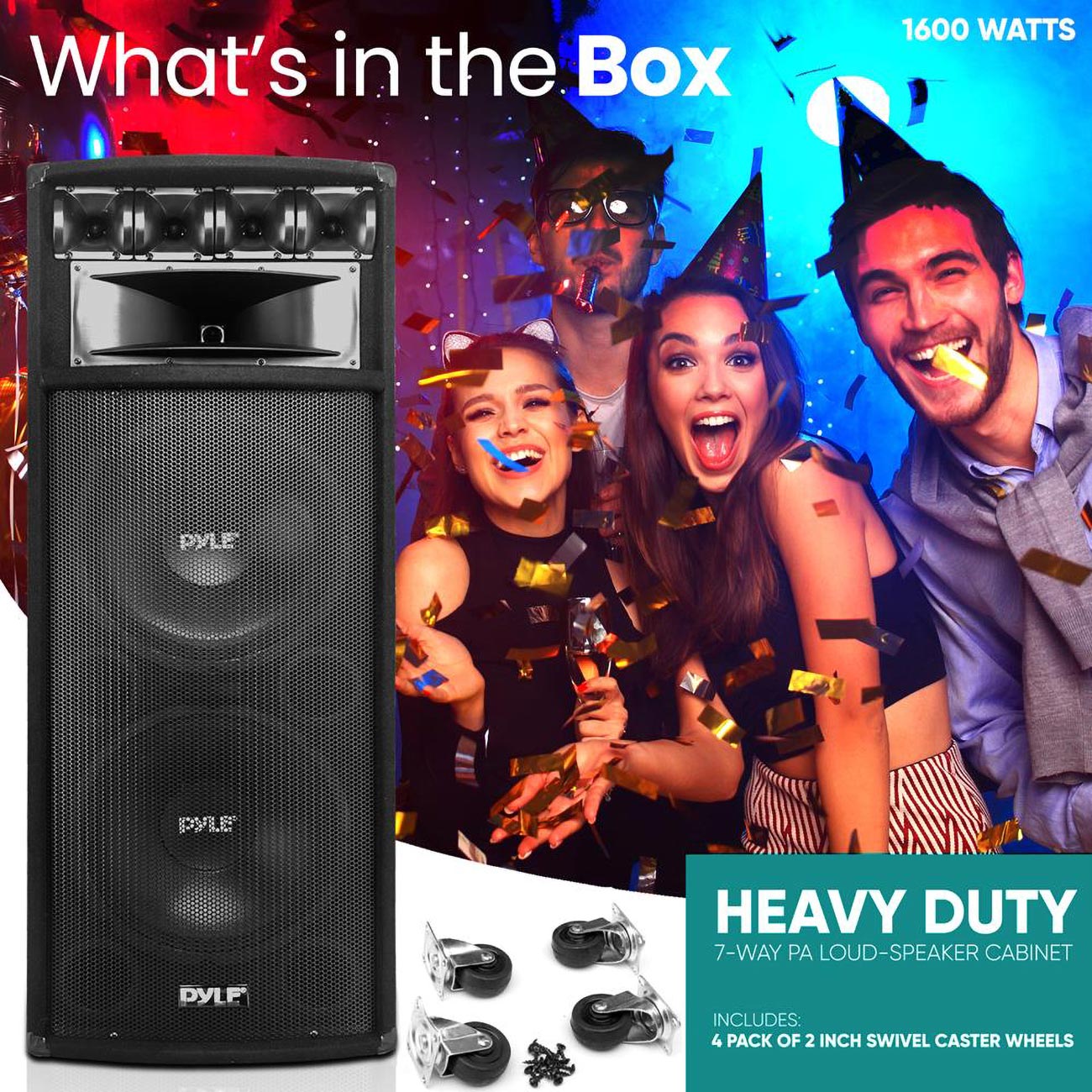 DUAL 12" PROFESSIONAL DJ CABINETS;PYLE PRO;1600WATTS