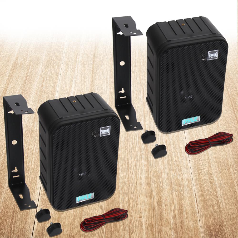 SPEAKERS 6.5" BLACK OUTDOOR PYLE PRO; PAIR