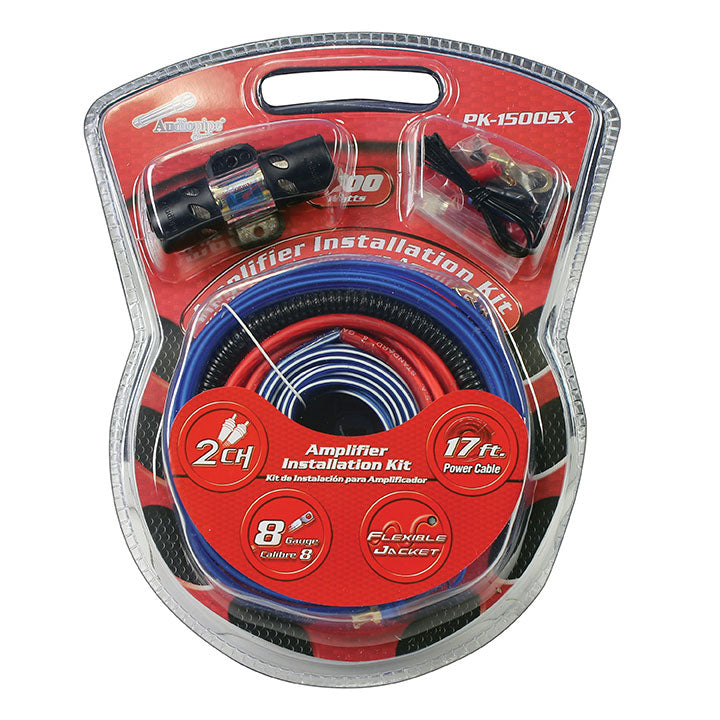 AMP WIRING KIT AUDIOPIPE 8 GA.FOR SYSTEMS UP TO 1500WATTS