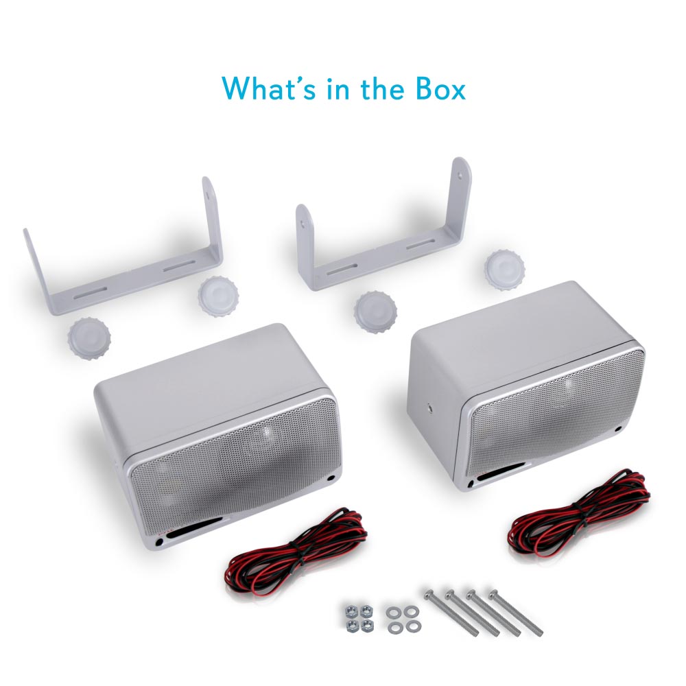 Pyle Marine 2-Way Box Speakers with 3.5‚Äù Woofer (Silver)