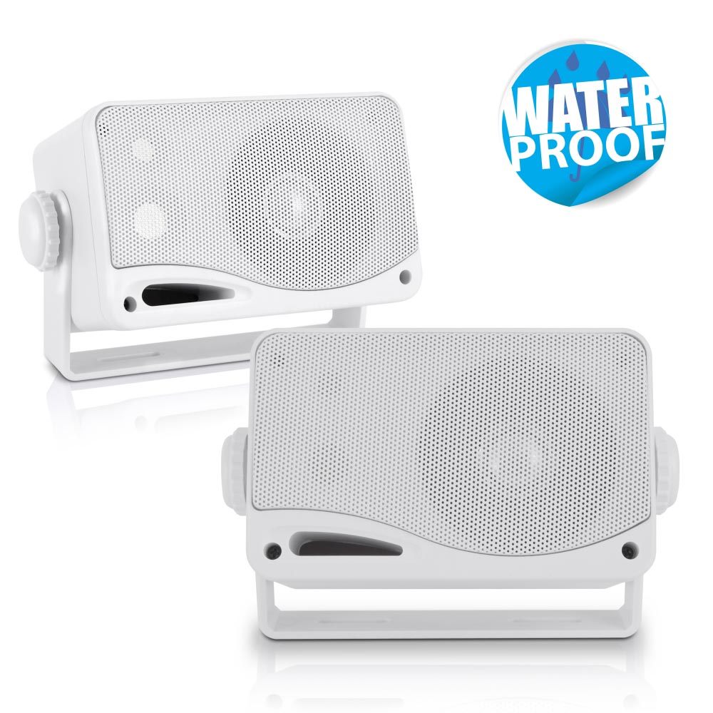 Pyle Marine 2-Way Box Speakers with 3.5‚Äù Woofer (White)