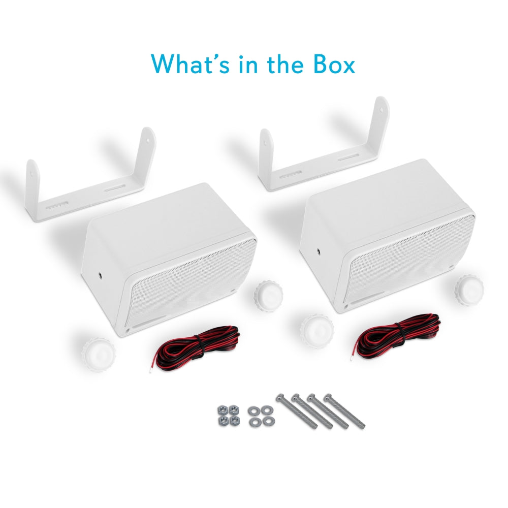 Pyle Marine 2-Way Box Speakers with 3.5‚Äù Woofer (White)