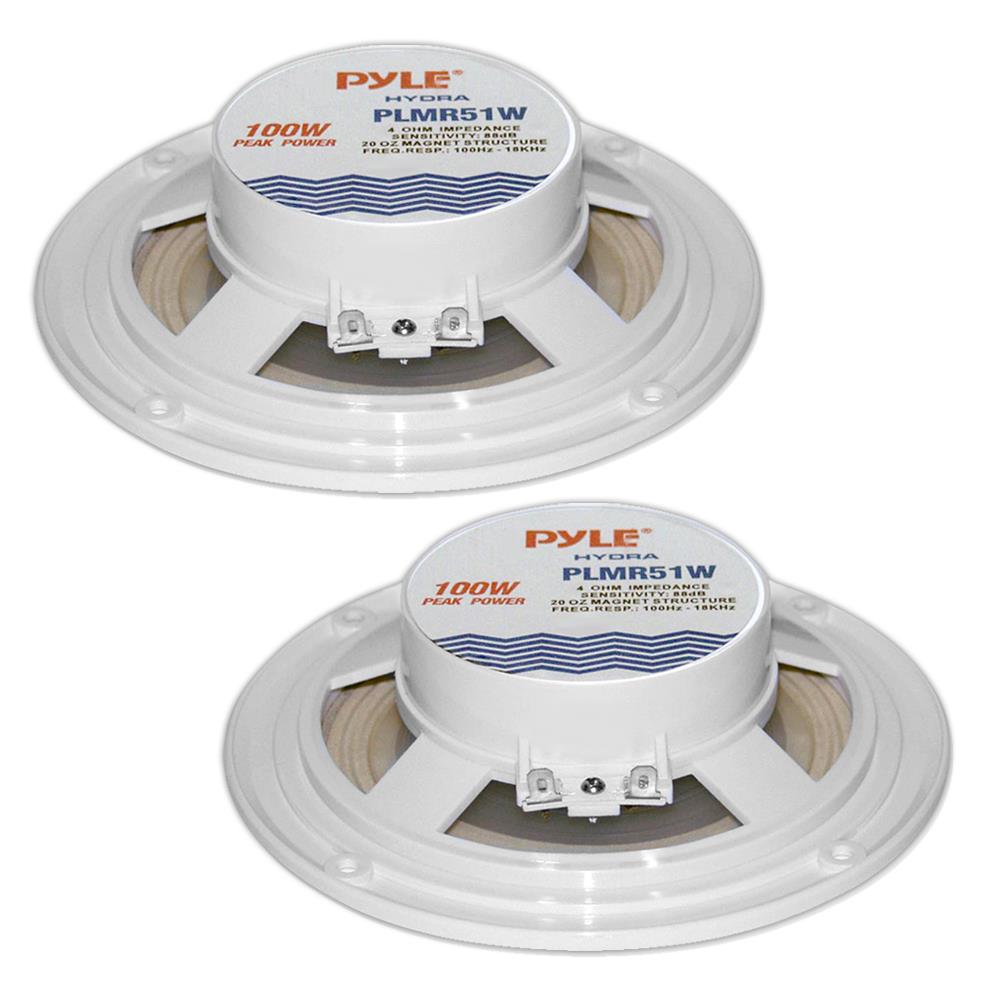 Pyle Marine 5.25‚Äù Dual Cone Speakers (White) [PLMR51W]