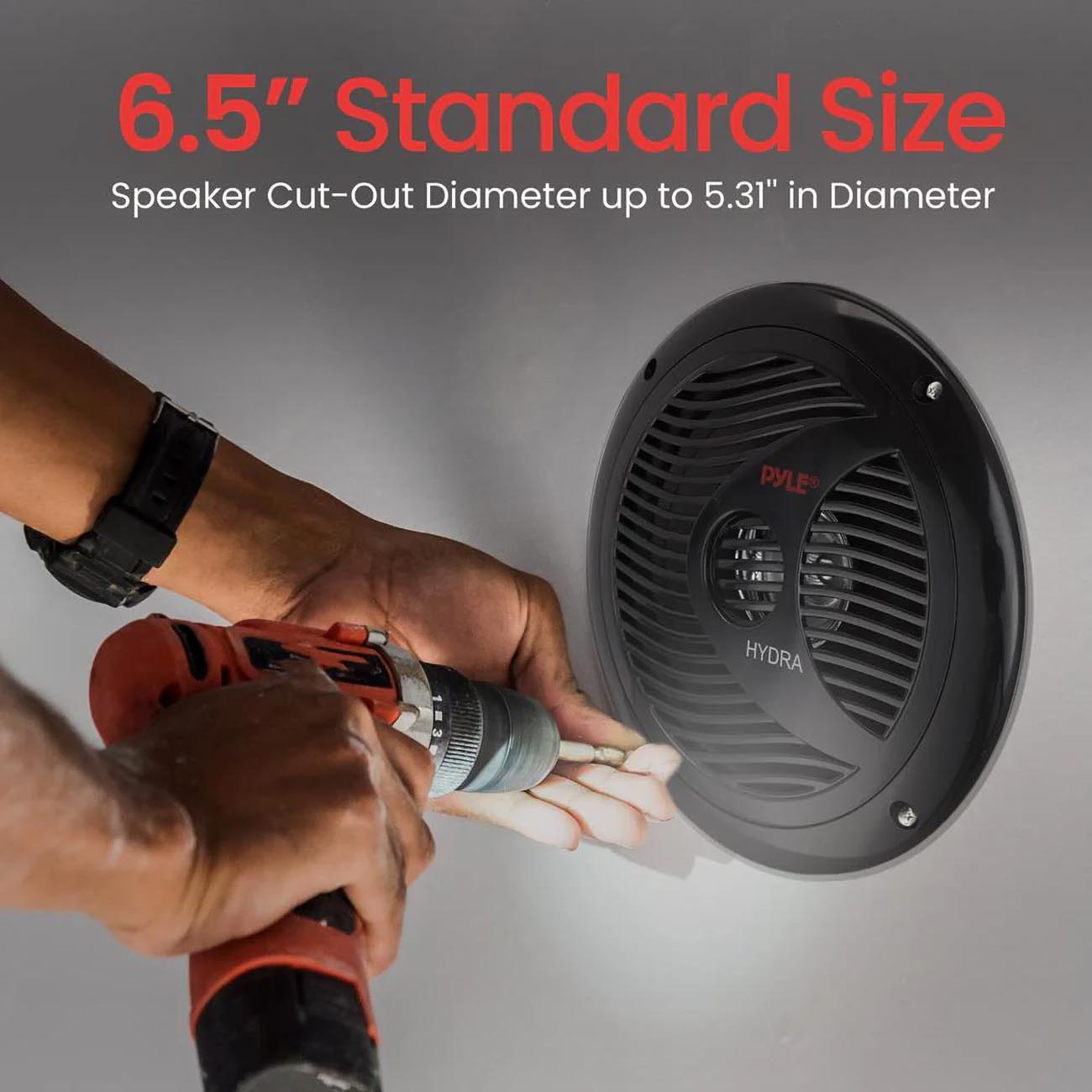 Pyle Marine 6.5‚Äù Dual Cone Speakers (Black) [PLMR60B]