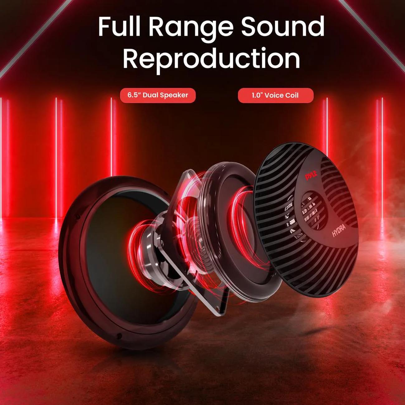 Pyle Marine 6.5‚Äù Dual Cone Speakers (Black) [PLMR60B]