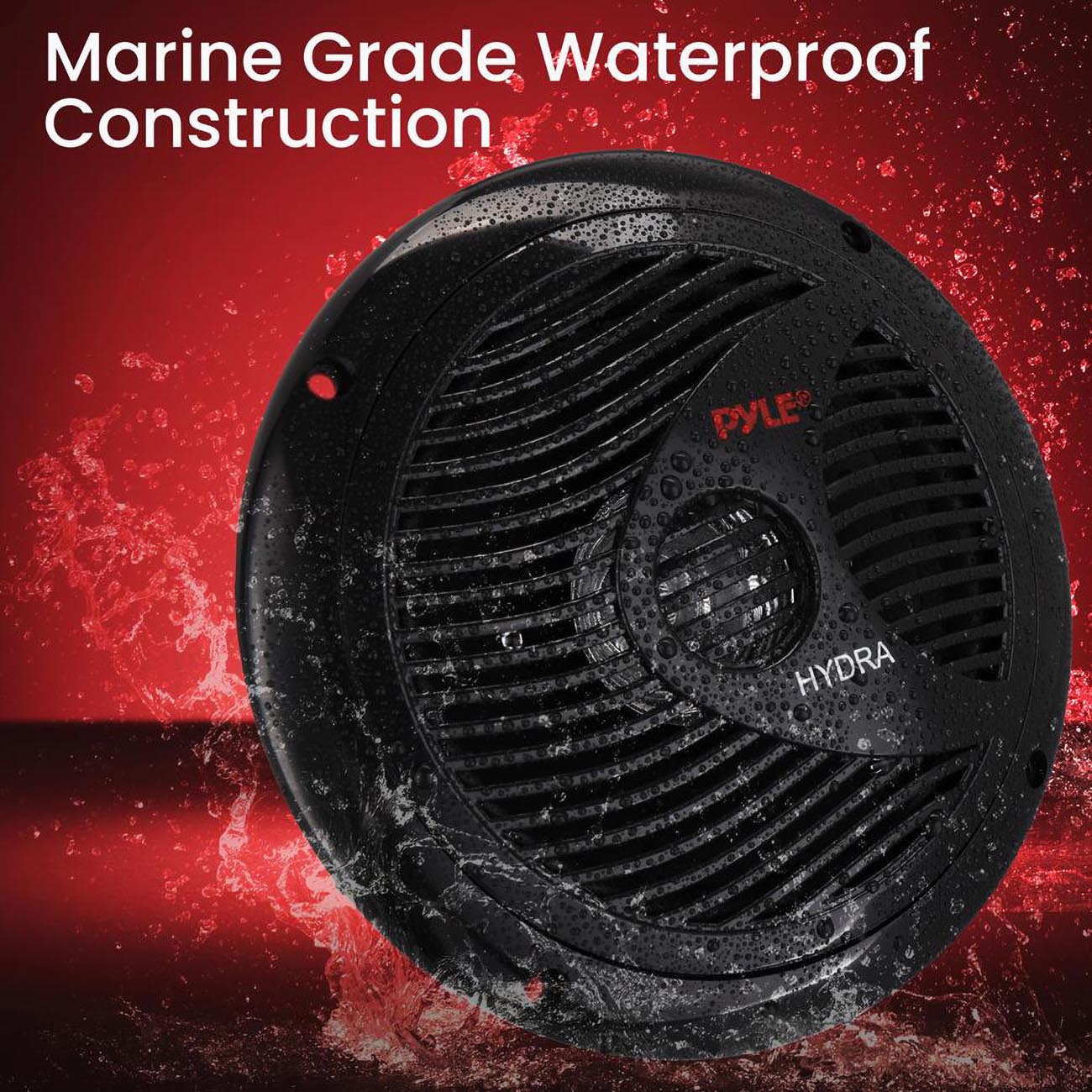 Pyle Marine 6.5‚Äù Dual Cone Speakers (Black) [PLMR60B]