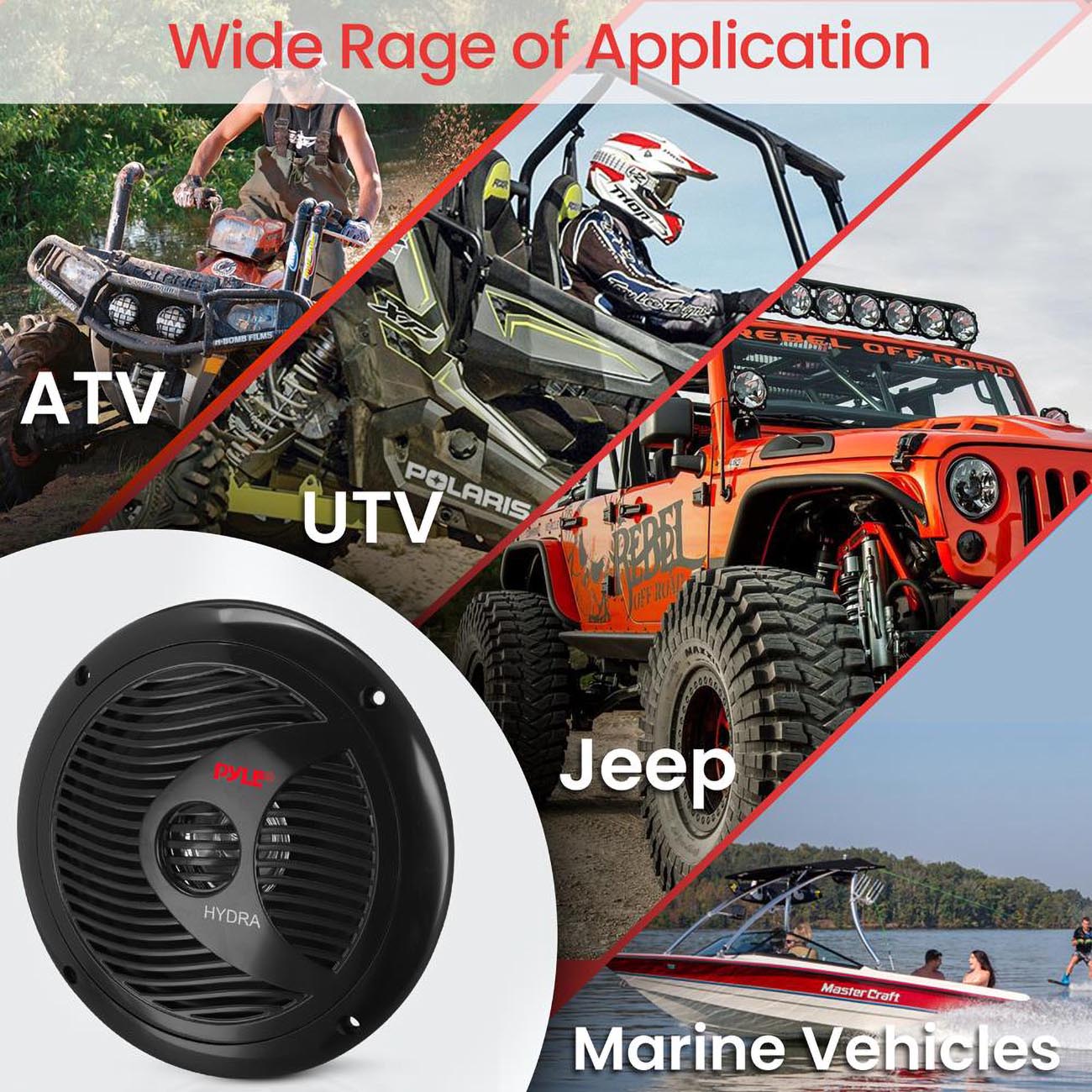 Pyle Marine 6.5‚Äù Dual Cone Speakers (Black) [PLMR61B]