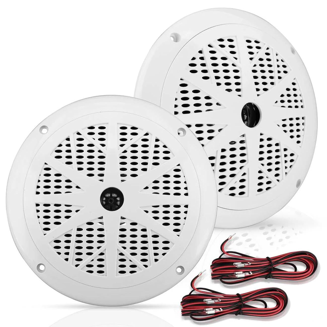 Pyle Marine 6.5‚Äù Dual Cone Speakers (White) [PLMR61W]