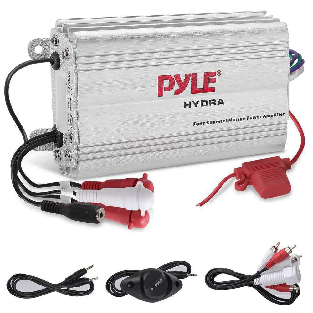 Pyle Marine 4 Channel Amplifier 800W MAX - Silver Finish