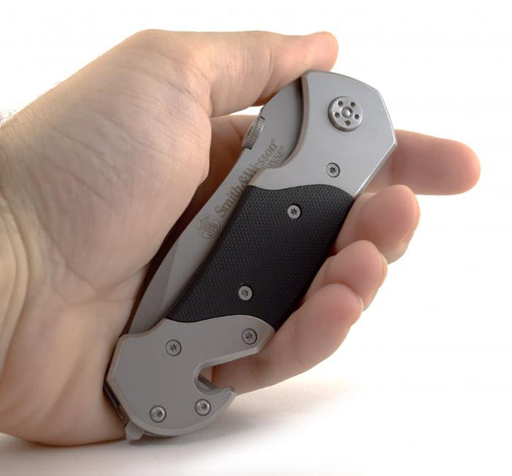 Smith & Wesson 1st Response SWFRS Liner Lock Folding Knife Partially Serrated Drop Point Blade