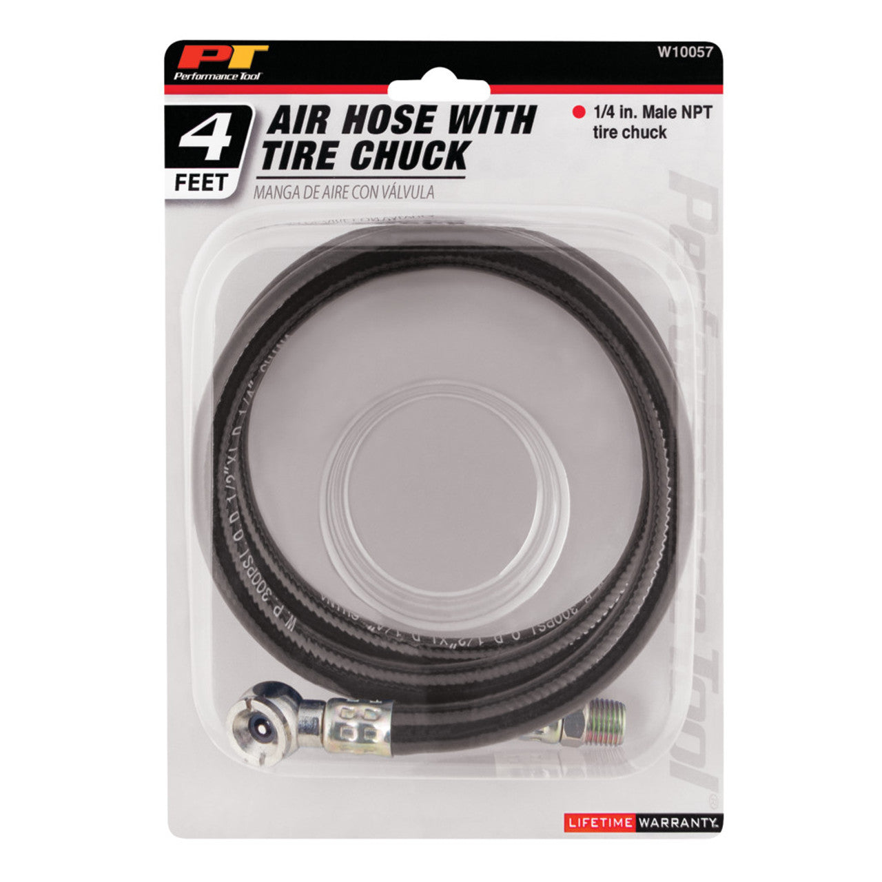 Performance Tool 4' PVC Air Hose with Tire Chuck