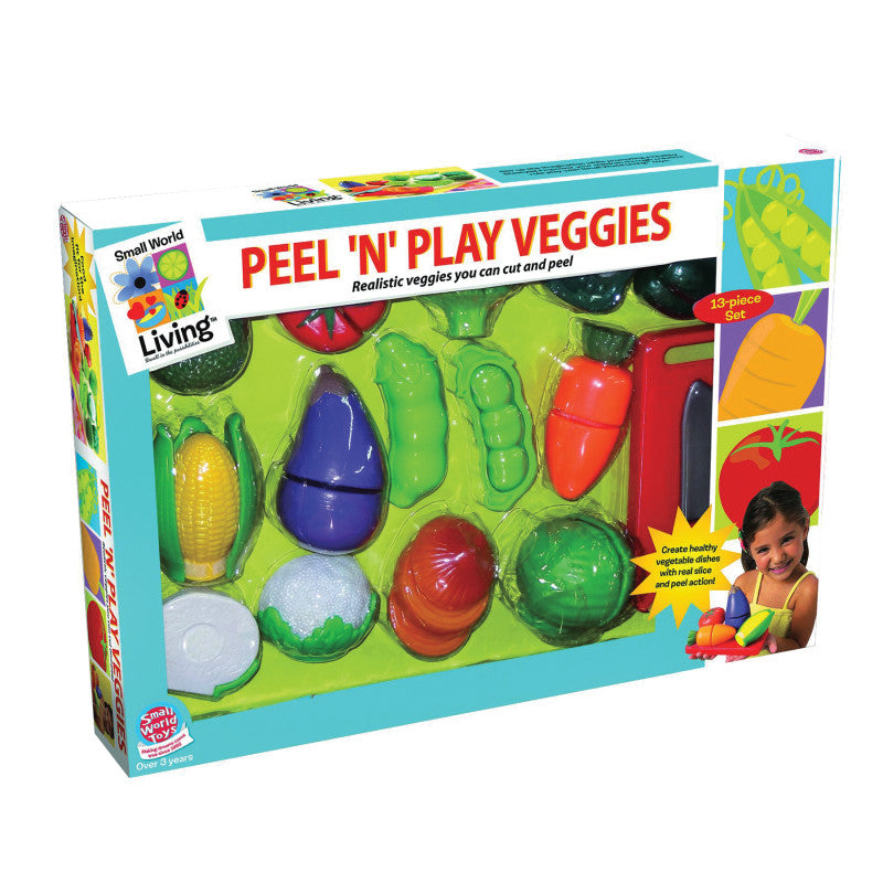 SMALL WORLD TOYS - Peel 'N' Play Vegetable Set, 13 Pieces