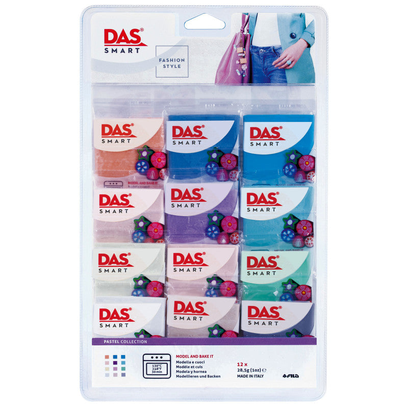 DAS - Smart Clay Set, Pastel Set, Set of 12 (1 oz.) Packs