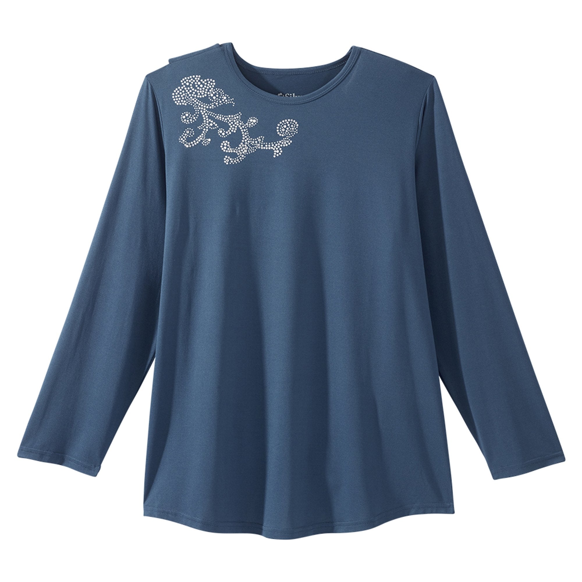 Silverts Adaptive LLC - Adaptive Shirt Silverts® Small Navy Blue Without Pockets Long Sleeve Female [1/EA]
