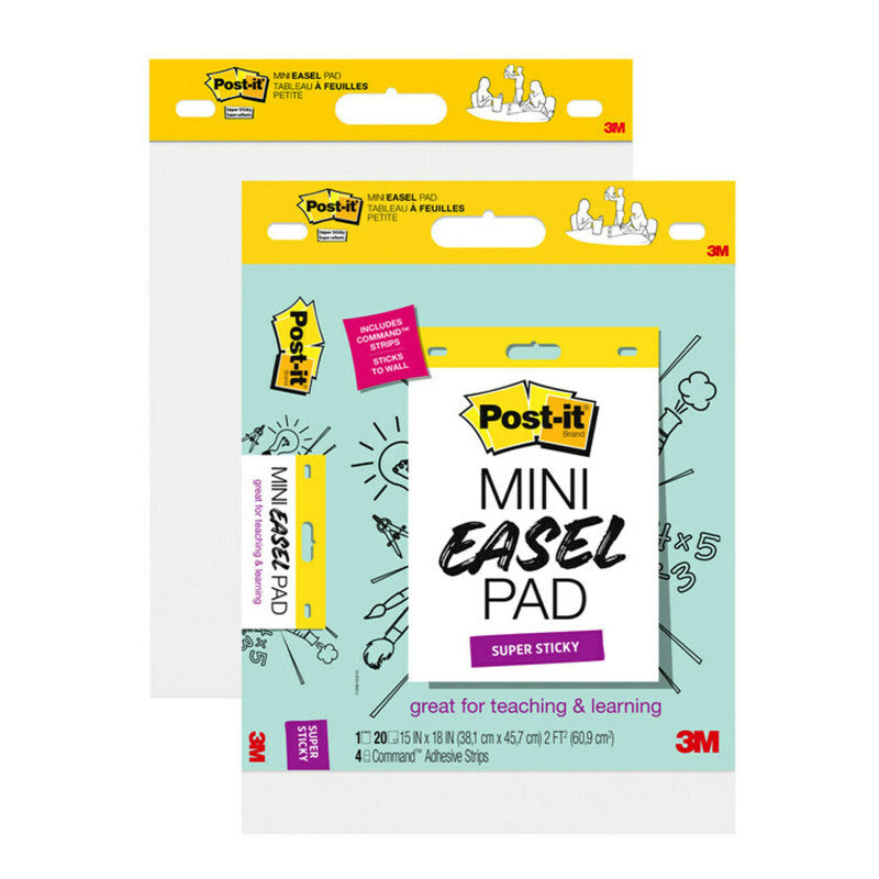 POST-IT - Super Sticky Mini Easel Pad, 15 x 18 Inches, 20 Sheets/Pad, Pack of 2