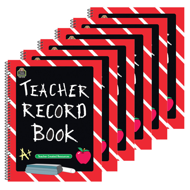 TEACHER CREATED RESOURCES - Chalkboard Teacher Record Book, Pack of 6