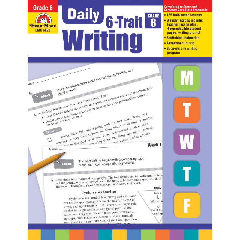 EVAN-MOOR - Daily 6-Trait Writing, Teacher's Edition, Grade 8