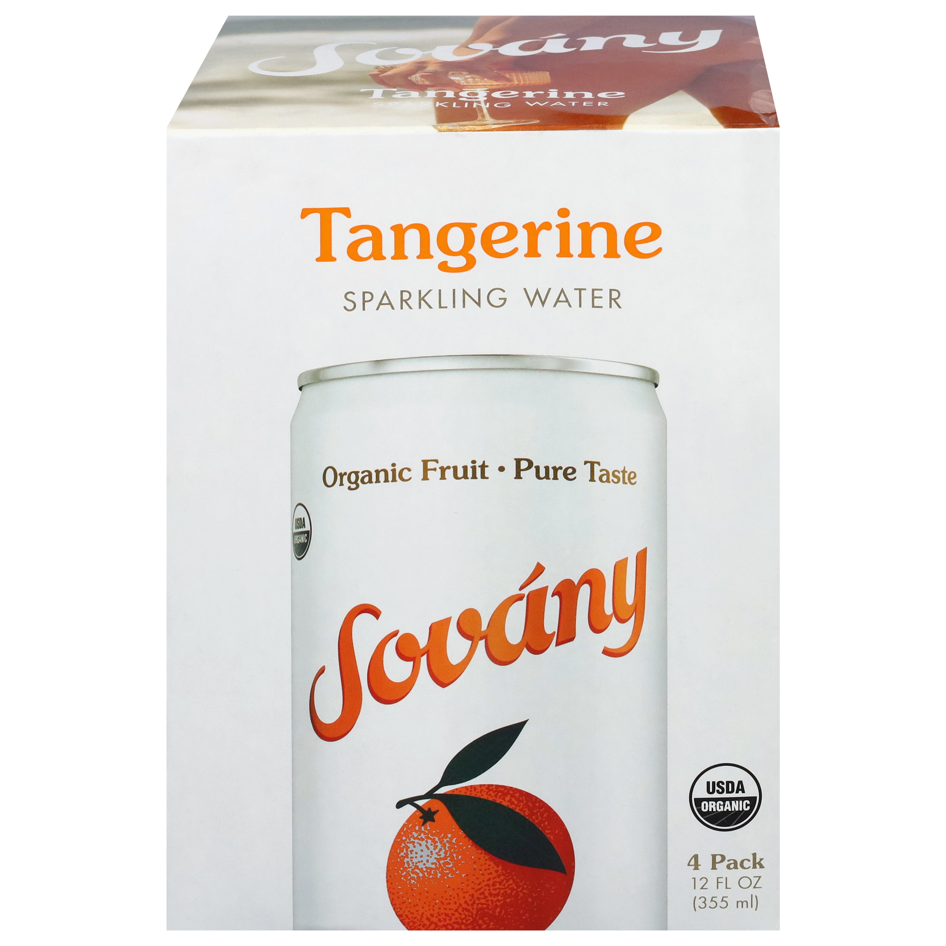 Sovany Tangerine Sparkling Water 4 - 12 fl oz Cans - Case of 6